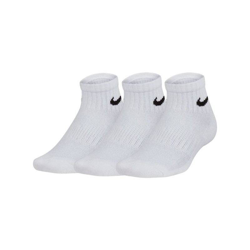 LOT DE 3 PAIRES DE CHAUSSETTES JUNIOR NIKE PERFORMANCE CUSHIONED QUARTER / BLANC